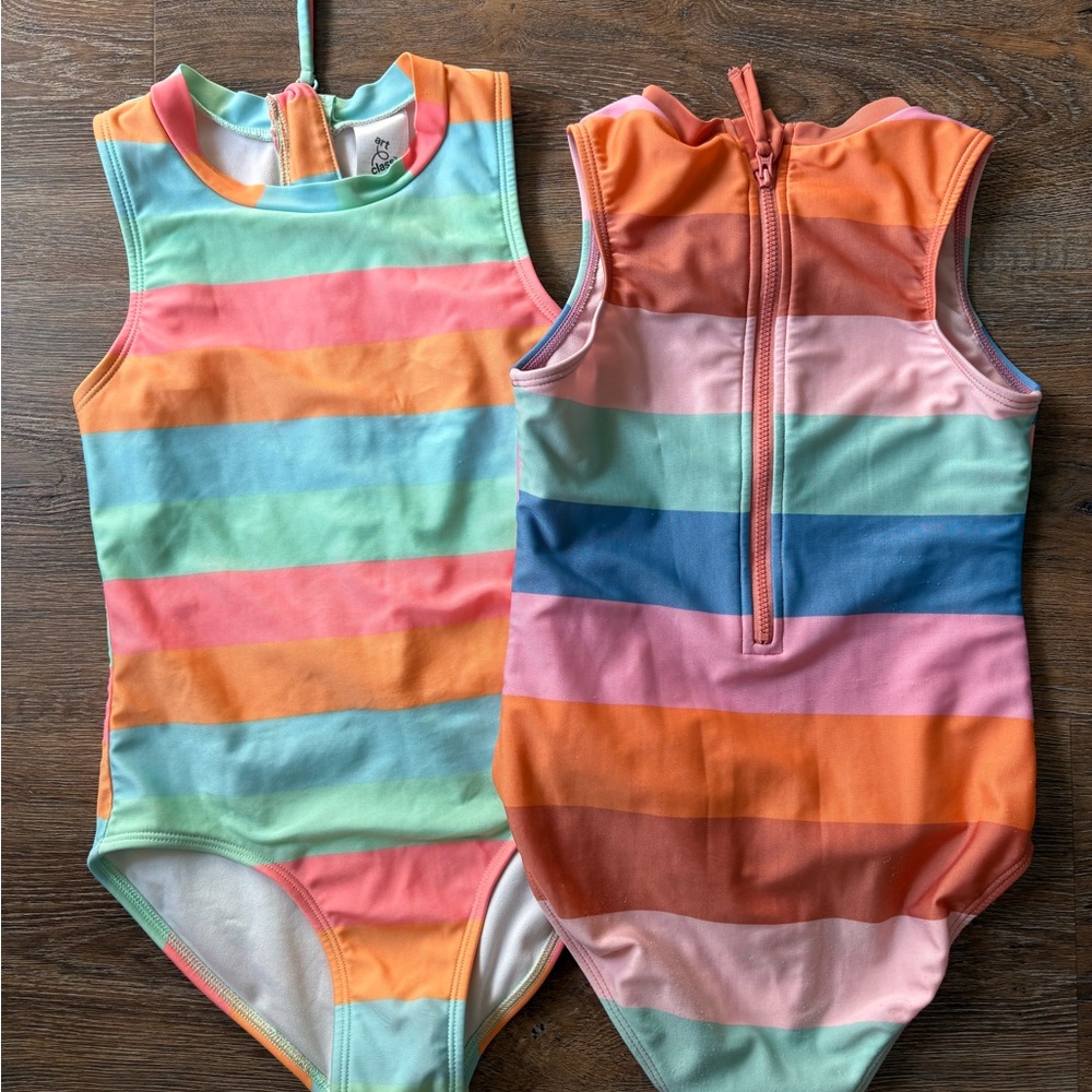 Cat & Jack Multicolor Striped Kids Swim One Piece